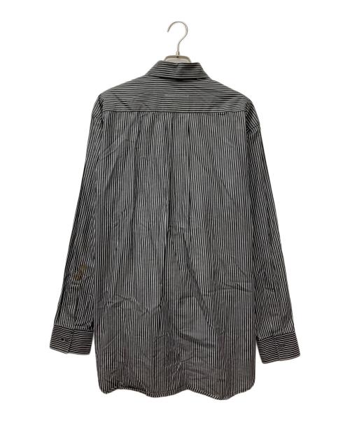 MM6 Maison Margiela（エムエムシックスメゾンマルジェラ）MM6 Maison Margiela (エムエムシックスメゾンマルジェラ) ストライプロングスリーブシャツ　S32DL0223 グレー サイズ:40の古着・服飾アイテム