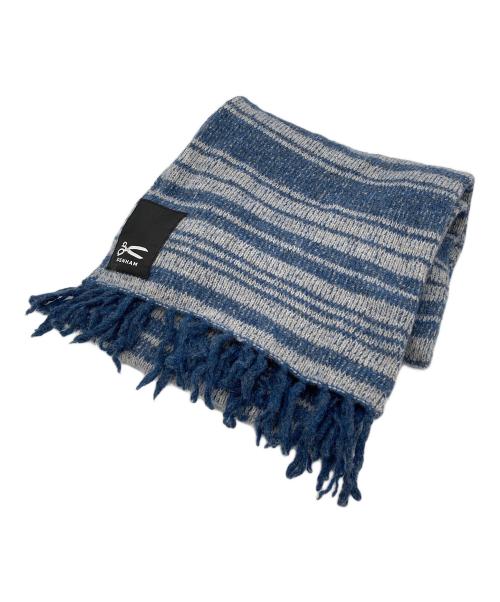 Denham（デンハム）Denham (デンハム) フリンジウールマフラー インディゴの古着・服飾アイテム