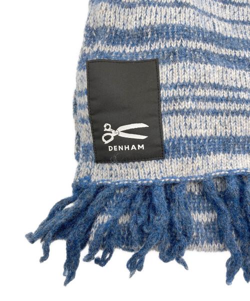 Denham（デンハム）Denham (デンハム) フリンジウールマフラー インディゴの古着・服飾アイテム