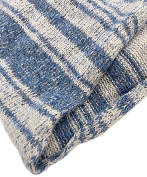 Denham（デンハム）Denham (デンハム) フリンジウールマフラー インディゴの古着・服飾アイテム