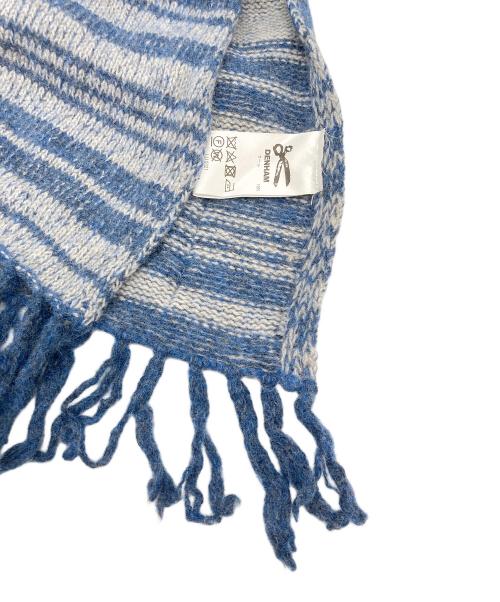 Denham（デンハム）Denham (デンハム) フリンジウールマフラー インディゴの古着・服飾アイテム