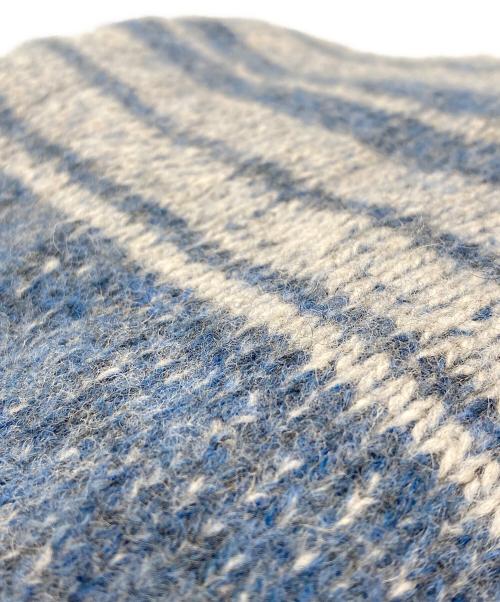 Denham（デンハム）Denham (デンハム) フリンジウールマフラー インディゴの古着・服飾アイテム