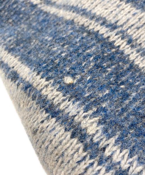 Denham（デンハム）Denham (デンハム) フリンジウールマフラー インディゴの古着・服飾アイテム