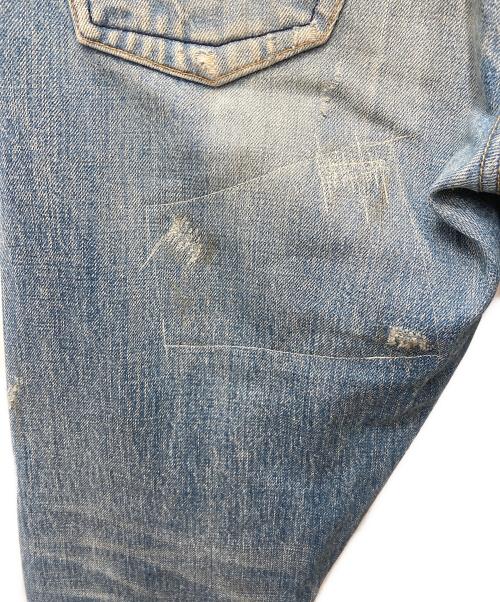 Denham（デンハム）Denham (デンハム) ダメージ加工パッチワークデニムパンツ スカイブルー サイズ:73.5cm (W29)の古着・服飾アイテム