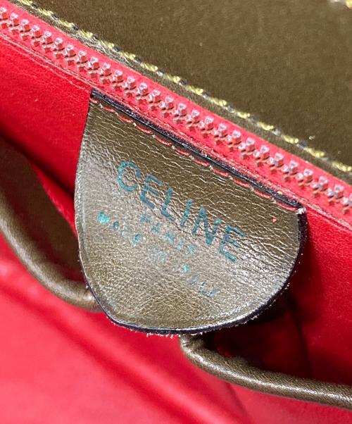 CELINE（セリーヌ）CELINE (セリーヌ) レザーバニティバッグ グリーンの古着・服飾アイテム