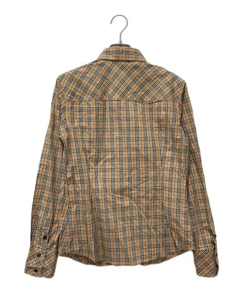 BURBERRY BLUE LABEL（バーバリー ブルー レーベル）BURBERRY BLUE LABEL (バーバリー ブルー レーベル) ノヴァチェック長袖シャツ ブラウン サイズ:38の古着・服飾アイテム