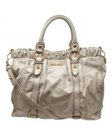 MIU MIU（ミュウミュウ）の古着「VITELLO LUX 2WAYレザーバッグ」｜ホワイト