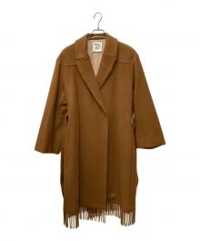 semi-couture（セミクチュール）の古着「Monique camel fringed coat」｜ブラウン