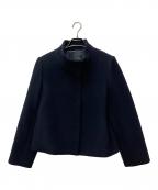 M-PREMIERエムプルミエ）の古着「ラムメルトンスタンドカラーショートコート　A238-008」｜ネイビー