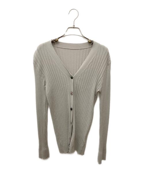 SOEJU（ソージュ）SOEJU (ソージュ) ワイドリブVネックカーディガン ベージュ サイズ:Mの古着・服飾アイテム