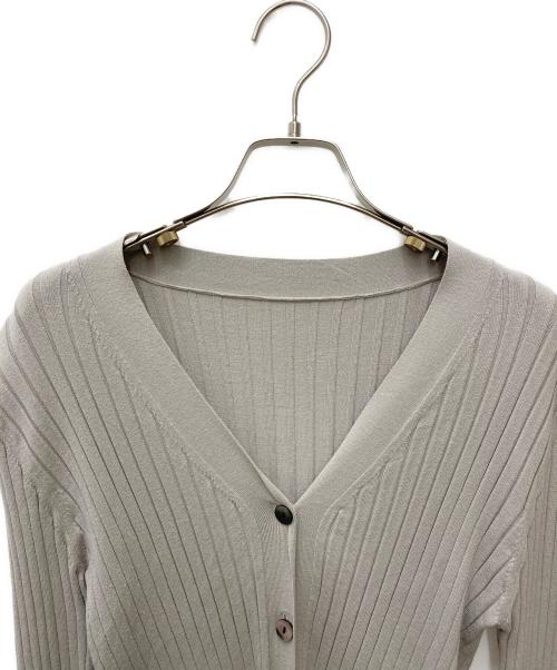 SOEJU（ソージュ）SOEJU (ソージュ) ワイドリブVネックカーディガン ベージュ サイズ:Mの古着・服飾アイテム