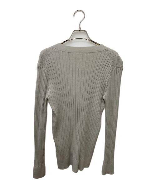 SOEJU（ソージュ）SOEJU (ソージュ) ワイドリブVネックカーディガン ベージュ サイズ:Mの古着・服飾アイテム