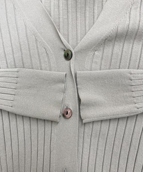 SOEJU（ソージュ）SOEJU (ソージュ) ワイドリブVネックカーディガン ベージュ サイズ:Mの古着・服飾アイテム