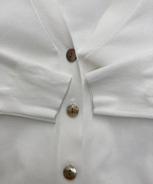 SOEJU（ソージュ）SOEJU (ソージュ) Vネックショートニットカーディガン ホワイト サイズ:Freeの古着・服飾アイテム