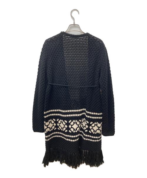 MaxMara（マックスマーラ）MaxMara (マックスマーラ) カシミヤ混フリンジカーディガン ブラック サイズ:Sの古着・服飾アイテム