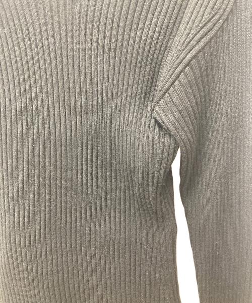 FRAY ID（フレイ アイディー）FRAY ID (フレイ アイディー) チュールプリーツスカートコンビリブニットワンピ ブラックの古着・服飾アイテム