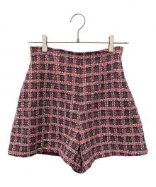 Loulou Willoughby（ルルウィルビー）の古着「TOURNIER ツイードショートパンツ」｜ショッキングピンク