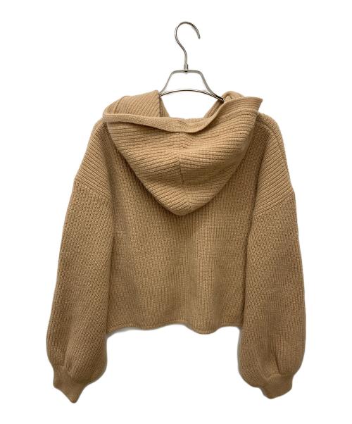 MSGM（エムエスジーエム）MSGM (エムエスジーエム) エンブロイダリー リブニットパーカー ベージュ サイズ:XSの古着・服飾アイテム