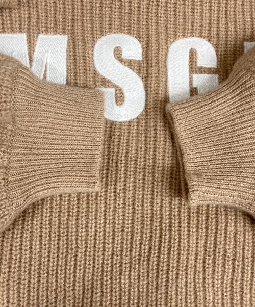 MSGM（エムエスジーエム）MSGM (エムエスジーエム) エンブロイダリー リブニットパーカー ベージュ サイズ:XSの古着・服飾アイテム