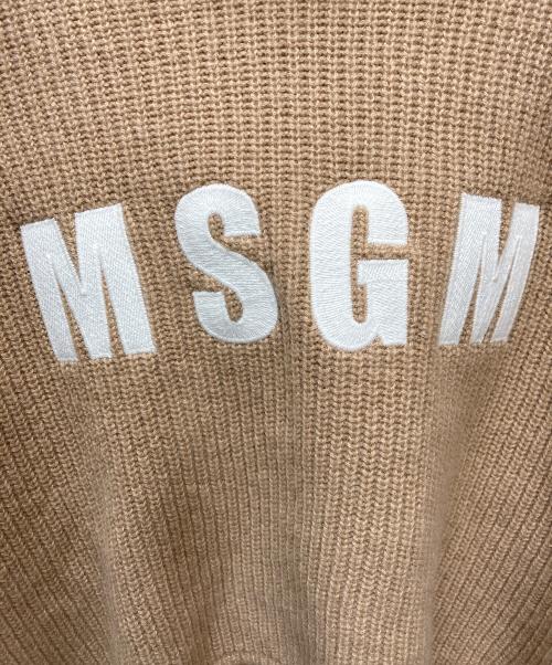 MSGM（エムエスジーエム）MSGM (エムエスジーエム) エンブロイダリー リブニットパーカー ベージュ サイズ:XSの古着・服飾アイテム