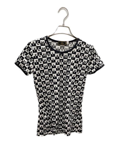 FENDI（フェンディ）FENDI (フェンディ) Tシャツ ホワイト×ブラック サイズ:42の古着・服飾アイテム