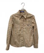 BURBERRY BLUE LABELバーバリーロンドンブルーレーベル）の古着「ノバチェックシャツ」｜ブラウン
