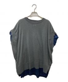 ENFOLD（エンフォルド）の古着「KNIT LAYERED PULLOVER 300IS270-2501」｜グレー