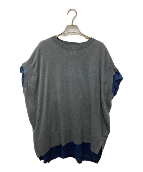 ENFOLD（エンフォルド）ENFOLD (エンフォルド) KNIT LAYERED PULLOVER 300IS270-2501 グレー サイズ:38 未使用品の古着・服飾アイテム