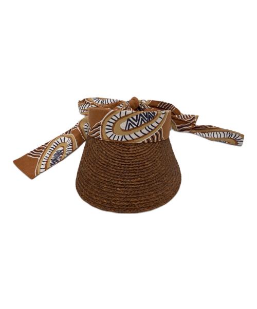 HELEN KAMINSKI（ヘレンカミンスキー）HELEN KAMINSKI (ヘレンカミンスキー) Babbarraラフィアサンバイザー ベージュの古着・服飾アイテム