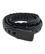 GUCCIグッチ）の古着「編み込みレザーベルト　109956」｜ブラック