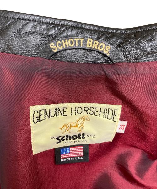 Schott（ショット）Schott (ショット) 641XXHホースハイドシングルライダースレザージャケット ブラック サイズ:34(S~M)の古着・服飾アイテム