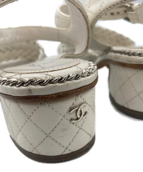 CHANEL（シャネル）CHANEL (シャネル) 編み込みレザーサンダル ホワイト サイズ:35 1/2の古着・服飾アイテム