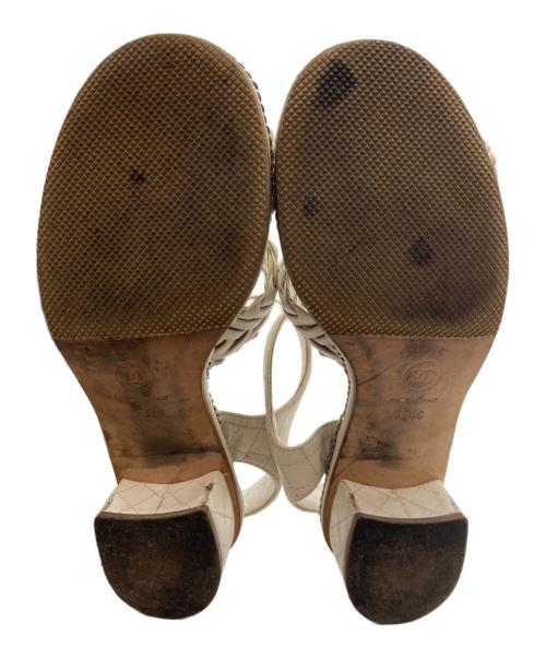 CHANEL（シャネル）CHANEL (シャネル) 編み込みレザーサンダル ホワイト サイズ:35 1/2の古着・服飾アイテム