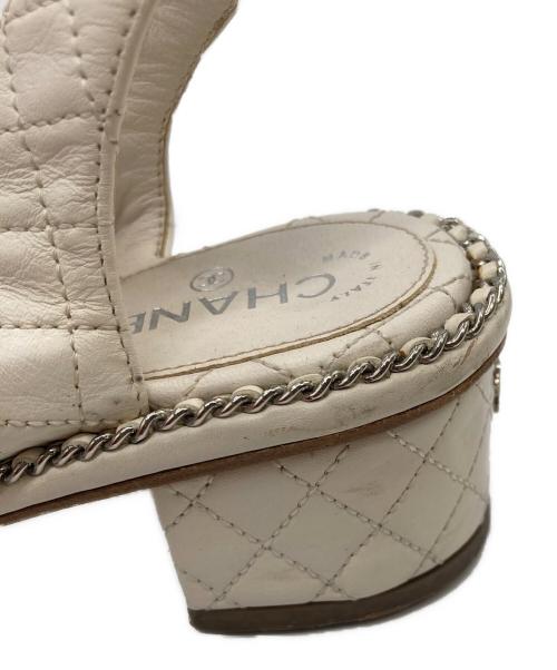 CHANEL（シャネル）CHANEL (シャネル) 編み込みレザーサンダル ホワイト サイズ:35 1/2の古着・服飾アイテム