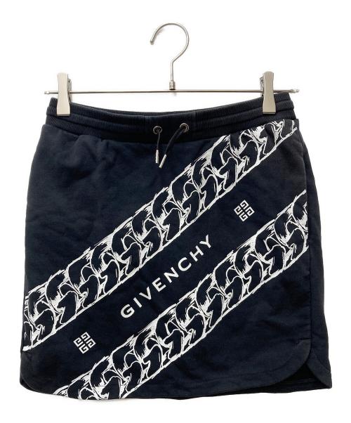 GIVENCHY（ジバンシィ）GIVENCHY (ジバンシィ) チェーンロゴスカート　H13047 ブラック サイズ:12+の古着・服飾アイテム