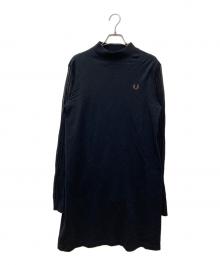 FRED PERRY（フレッドペリー）の古着「シアー スリーブモックネック ドレス」｜ブラック