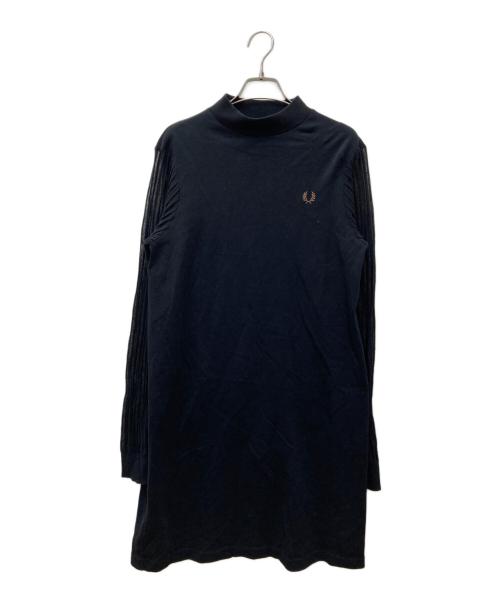FRED PERRY（フレッドペリー）FRED PERRY (フレッドペリー) シアー スリーブモックネック ドレス ブラック サイズ:UK10の古着・服飾アイテム