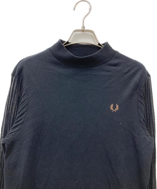 FRED PERRY（フレッドペリー）FRED PERRY (フレッドペリー) シアー スリーブモックネック ドレス ブラック サイズ:UK10の古着・服飾アイテム