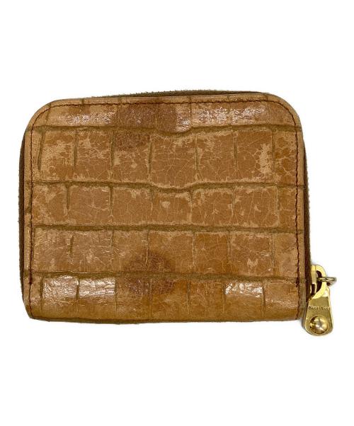 MIU MIU（ミュウミュウ）MIU MIU (ミュウミュウ) 型押しラウンドジップウォレット ベージュの古着・服飾アイテム