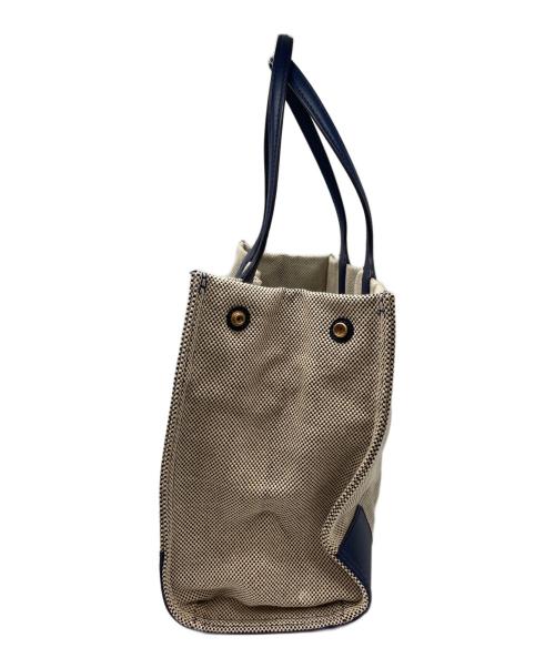 TORY BURCH（トリーバーチ）TORY BURCH (トリーバーチ) エラトートバッグ　10006142 ベージュ×ネイビーの古着・服飾アイテム