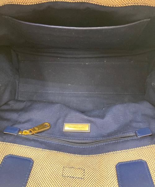 TORY BURCH（トリーバーチ）TORY BURCH (トリーバーチ) エラトートバッグ　10006142 ベージュ×ネイビーの古着・服飾アイテム