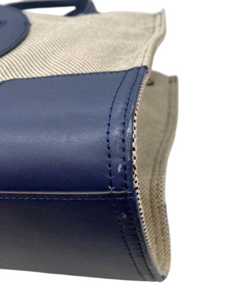 TORY BURCH（トリーバーチ）TORY BURCH (トリーバーチ) エラトートバッグ　10006142 ベージュ×ネイビーの古着・服飾アイテム