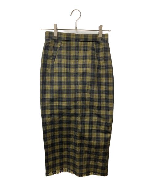 N°21（ヌメロヴェントゥーノ）N°21 (ヌメロヴェントゥーノ) チェックスカート 21SW-C012-1001 イエロー サイズ:38の古着・服飾アイテム