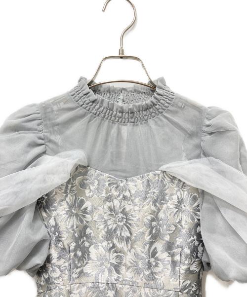 DazzliN（ダズリン）dazzlin (ダズリン) シアーベールジャカードワンピース グレー サイズ:M 未使用品の古着・服飾アイテム