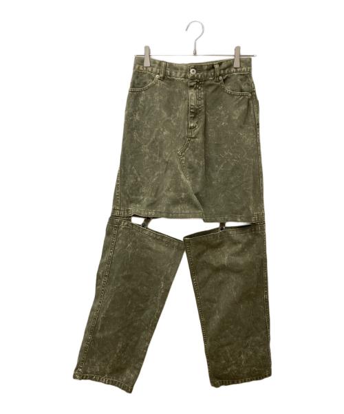 MAISON SPECIAL（メゾンスペシャル）MAISON SPECIAL (メゾンスペシャル) Momo Slit Denim Pants　21231465110 グリーン サイズ:M(38)の古着・服飾アイテム