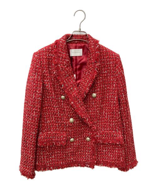 Pinky & Dianne（ピンキーアンドダイアン）Pinky & Dianne (ピンキーアンドダイアン) ミックスツイードジャケット レッド サイズ:38の古着・服飾アイテム