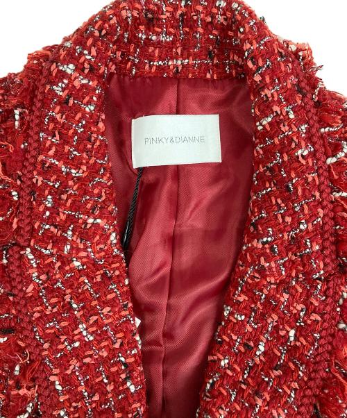 Pinky & Dianne（ピンキーアンドダイアン）Pinky & Dianne (ピンキーアンドダイアン) ミックスツイードジャケット レッド サイズ:38の古着・服飾アイテム