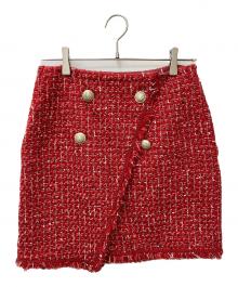 Pinky & Dianne（ピンキーアンドダイアン）の古着「ミックスツイードスカート」｜レッド