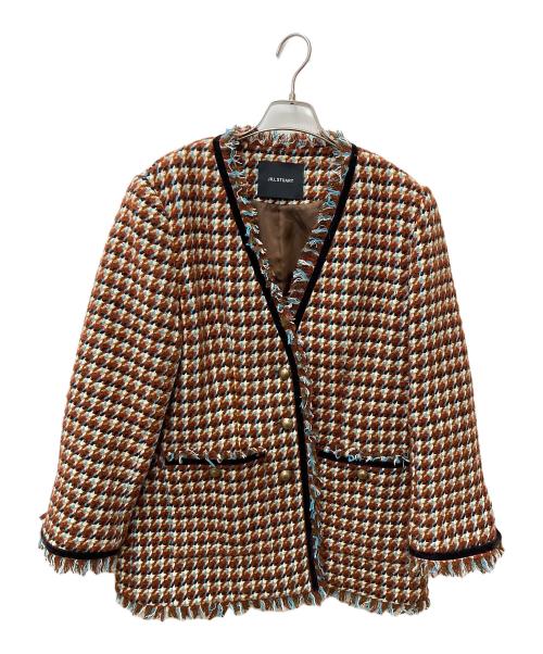JILL STUART（ジルスチュアート）JILL STUART (ジルスチュアート) カラーミックスツイードジャケット ブラウン サイズ:Sの古着・服飾アイテム