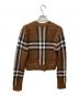 BURBERRY (バーバリー) メガチェック クロップド Vネックカーディガン ブラウン サイズ:M：30000円